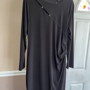 Calvin Klein XL NWT little black Elegant Black Draped Dress